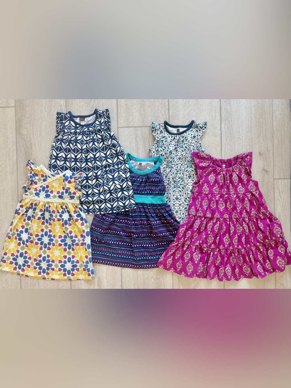 Tea Collection Girls Size 3 Dress Bundle Lot of 5 Floral Geometric